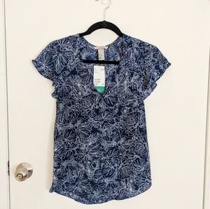 NWT - H&M blue and white blouse